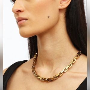 Eddie Borgo Supra link gold chain necklace.